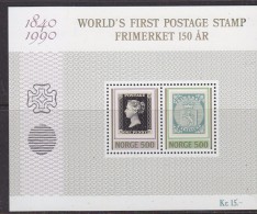 Norway 1990 World´s First Postage Stamp (Penny Black) M/s ** Mnh (32981) - Blocs-feuillets