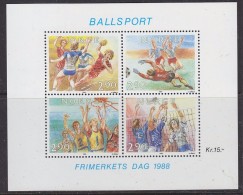 Norway 1988 Stamp Day / Ballsports M/s ** Mnh (32981) - Blocs-feuillets