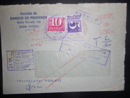 Grande Bretagne , Lettre De 1976 Avec Taxe En Provenance De Hyeres - Strafportzegels