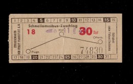 Frankfurt Am Main - Fahrschein Straßenbahn Schnellomnibus  Flughafen - Hauptbahnhof - Offenbach - Europa