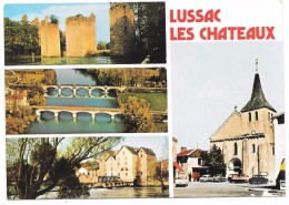 86 - LUSSAC-les-CHATEAUX (Vienne) - Multivues - Ed. Cim Combier - 1988 - Lussac Les Chateaux