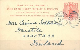 GRAN BRETAÑA , 1897 , ENTERO POSTAL P 26 CIRCULADO ENTRE LEWISHAM Y FINLANDIA - Other & Unclassified