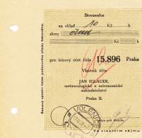 K9510 - Czechoslovakia (1930) Volenice (postal Money Order) Account Owner: Meteorological & Astronomical Publishing - Climate & Meteorology