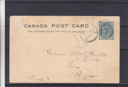 Canada - Carte Postale De 1903 - Entier Postal - Oblitération Marquette - Expédié Vers La Belgique - Cachet De Liège - Cartas & Documentos