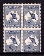 Australia 1913 Kangaroo 21/2d Indigo 1st Watermark Block Of 4 MH - See Notes - Ongebruikt