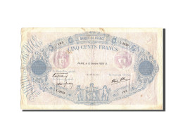 Billet, France, 500 Francs, 500 F 1888-1940 ''Bleu Et Rose'', 1939, 1939-10-12 - 500 F 1888-1940 ''Bleu Et Rose''