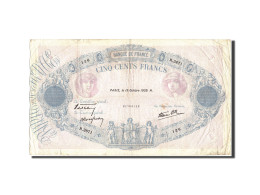 Billet, France, 500 Francs, 500 F 1888-1940 ''Bleu Et Rose'', 1939, 1939-10-19 - 500 F 1888-1940 ''Bleu Et Rose''