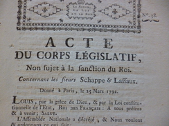 Acte  Révolution 12/02/1792 Acte D'accusation Contre Les Sieurs Michel Et Joseph Militaire Armée Révolution - Decreti & Leggi