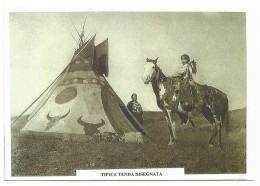 R3253 Indiani D'America - Tipica Tenda Disegnata - Riproduzione / Non Viaggiata - Amerika