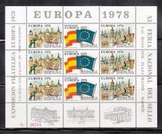 ESPAÑA 1978 - EXPOSICION FILATELICA EUROPA 1978 - HOJA BLOQUE - Hojas Conmemorativas