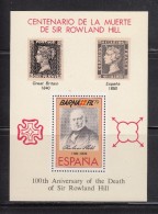 ESPAÑA 1979 - CENTENARIO DE SIR ROWLAND HILL - BARNAFIL 79 - HOJA BLOQUE - Commemorative Panes