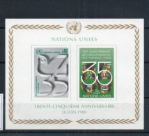 Nations Unies. Geneve. Bloc Feuillet. 35e Anniversaire Des Nations Unies - Hojas Y Bloques