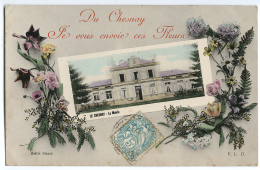 CPA DU CHESNAY JE VOUS ENVOIE CES FLEURS - MAIRIE - Le Chesnay