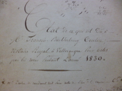 Année 1830 Livre De Compte Manuscrit De Barthélémy Teulon Notaire à Valleraugue Gard 35 Pages - Manoscritti