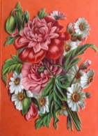 Vente Prix Fixe Chromo Decoupis Bouquet Fleurs 12,5 Cm X 9cm En Très Bon état Marguerites Pavots ? - Flores
