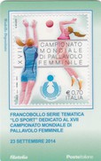 2014 - ITALIA -  TESSERA FILATELICA  "LO SPORT" XVII CAMPIONATO MONDIALE DI PALLAVOLO FEMMINILE - Cartes Philatéliques