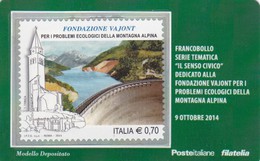 2014 - ITALIA -  TESSERA FILATELICA  "IL SENSO CIVICO" FONDAZIONE VAJONT - Philatelic Cards