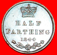 • CROWN: UNITED KINGDOM ★ HALF FARTHING 1844 ★ UNPUBLISHED!  LOW START ★ NΟ RESERVE! - A. 1/4 - 1/3 - 1/2 Farthing