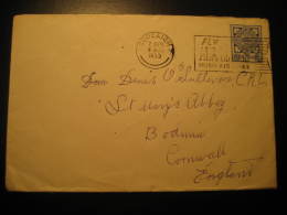 Corcaigh 1953 To Bodmin Cornwall England Irish Air Lines Cancel Stamp On Cover Ireland Eire - Briefe U. Dokumente