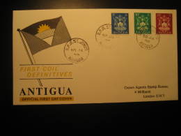 G.P.O. St. John's 1970 To London England 3 Definitives Stamp On FDC Cover ANTIGUA British Colonies - 1960-1981 Autonomie Interne