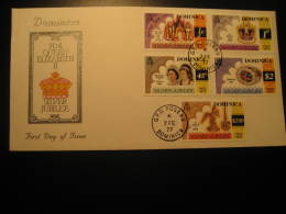 G.P.O. Roseau 1977 Silver Jubilee 5 Stamp On FDC Cover DOMINICA British Colonies - Dominica (...-1978)