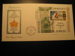 G.P.O. Roseau 1977 Silver Jubilee Bloc On FDC Cover DOMINICA British Colonies - Dominica (...-1978)