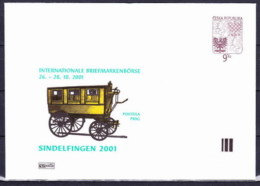 Tchéque République 2001, Envelope  (COB 5 P2 Sindelfingen) - Omslagen