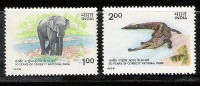 India, 1986, Corbett National Park, 50th Anniversary, Set 2 V, Elephant, Crocodile, Animal,  MNH, (**) - Elefanten