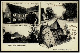 Ottersweier - Schlössel Schmelzer - Gasthaus Zum Adler - Kirche Maria-Linden - Dorfpartie - Ansichtskarte Ca.1900 (5953) - Buehl