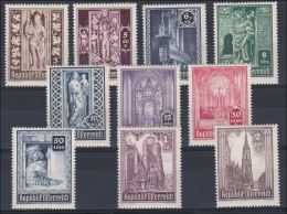 Österreich 1946: ANK 799- 808 ** Wiederaufbau Stephansdom, ANK 15.- € - Abbeys & Monasteries