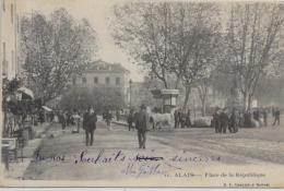 CPA Alés Alais GARD Circulé Marché - Alès