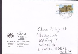 Greece DET DANSKE INSTITUT I ATHEN 2007 Cover Lettera HØRVE Denmark Burg Castle Castello Dophin Delphin - Storia Postale