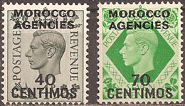 GREAT BRITAIN (MOROCCO AGENCIES)..1940..Michel # 156-157...MLH...MiCV - 38 Euro. - Postämter In Marokko/Tanger (...-1958)