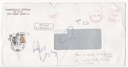 Lettre De Paris Pour Reims - 1986 - Taxée à 3,50 Frs Car Mention "Lettre" - Refusée - 1960-.... Covers & Documents