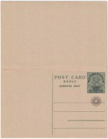 Br India King George V, Reply Postal Card, Princely State Chamba Overprint, Mint, Inde Indien - Chamba