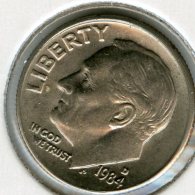 Etats-Unis USA 10 Cents Dime 1984 D KM 195a - 1946-...: Roosevelt