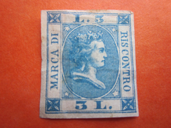 MARCA DI BOLLO RIS CONTRO ITALY FISCAL STAMPS Timbre Europe Italie  1861-1944 Royaume 1878-00 Humbert I  Fiscaux - Fiscaux