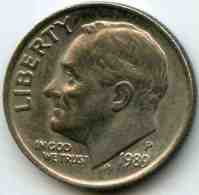Etats-Unis USA 10 Cents Dime 1989 P KM 195a - 1946-...: Roosevelt