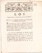 LOI DU 16 AOUT 1792 - Décrets & Lois