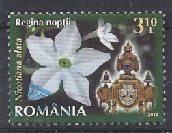 ROMANIA 2013 Flora – Flowers & Clocks; Jasmine Tobacco (Nicotiana Alata) Postally Used MICHEL # 6719 - Used Stamps