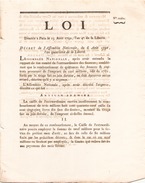 DECRET DE L ASSEMBLEE NATIONALE DU 6 AOUT 1792 N° 2060 - Décrets & Lois