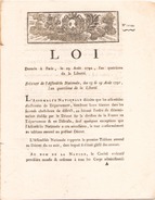 DECRET DE L ASSEMBLEE NATIONALE DES 13 ET 19 AOUT 1792 N° 2144 - Décrets & Lois