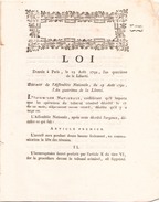LOI DU 19 AOUT 1792 N° 2145 - Décrets & Lois
