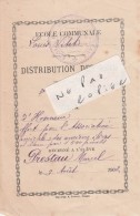 DIEPPE (76) - Ecole Communale Louis Vitet - Ecole Du Marché Aux Veaux - Distribution Des Prix 1902 ( Très Rare ) - Diplomi E Pagelle