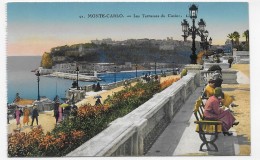 MONTE CARLO - N° 91 - LES TERRASSES DU CASINO AVEC PERSONNAGES - CPA NON VOYAGEE - Le Terrazze