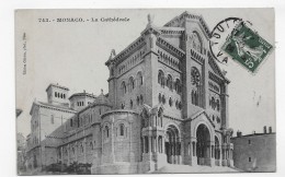 MONACO - N° 743 - LA CATHEDRALE - BEAU CACHET - CPA VOYAGEE - Kathedrale Notre-Dame-Immaculée