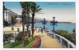 MONTE CARLO - N° 75 - LES TERRASSES AVEC PERSONNAGES- CPA NON VOYAGEE - Terraces