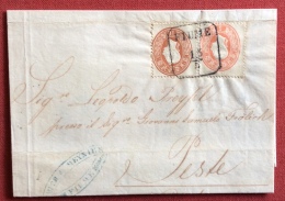 ISTRIA  DALMAZIA FIUME SU 5+10 K.SU LETTERA PER PESTE UNGHERIA IL 15/6/1862 - Dalmatië