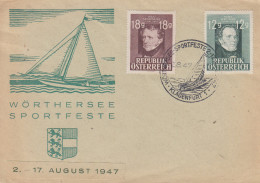 Enveloppe  AUTRICHE    Fête  Sportive  Du  WÖRTHERSEE  1947 - Vela