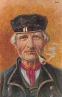 Axel Netherlands Gerstenhauer Artist Signed Image Man With Pipe Traditional Fashion, C1900s Vintage Postcard - Axel
